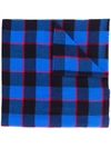 Acne Studios Checked Winter Scarf In Blue