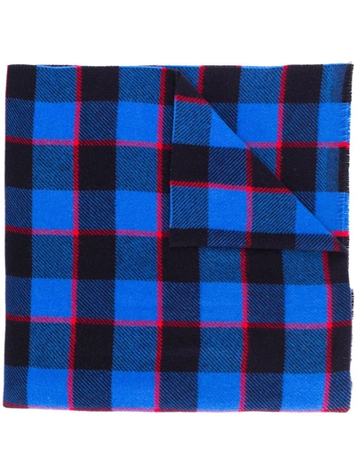 Acne Studios Checked Winter Scarf In Blue