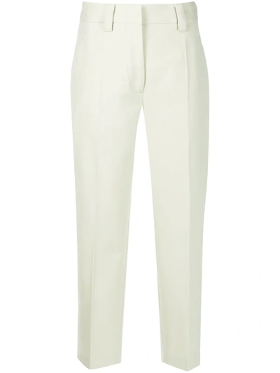 Acne Studios Cropped Tapered Trousers In Green