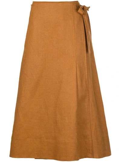 Nicholas Wrap Around Skirt In Brown