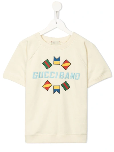 Gucci Kids'  Band Embroidered Sweat Top In White