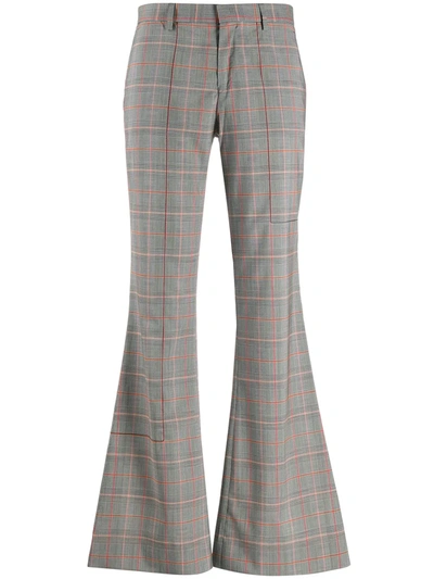 Each X Other Checked Flared Trousers In Black