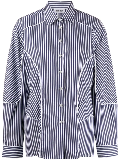 Each X Other Striped Panelled Shirt In Blue