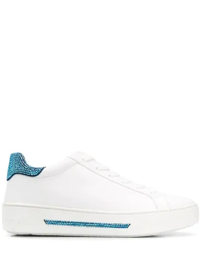 René Caovilla Crystal Detailed Low Top Trainers In White