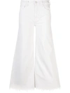 Mother Undercover Ankle Frayed Jeans In White