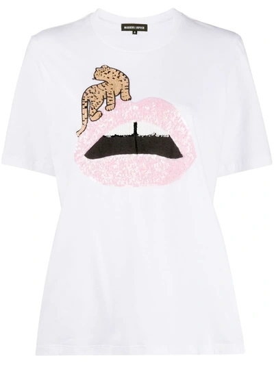 Markus Lupfer Lips Print Short-sleeve T-shirt In White