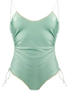 Oseree Basic Seam Swimsuit In Green