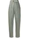 Isabel Marant Étoile High-waisted Tapered Trousers In Green