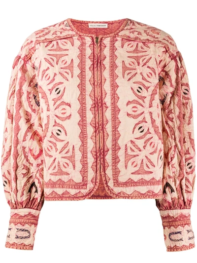 Ulla Johnson Lace Stitched Bomber Jacket In Red