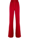 Prada High-waisted Straight-leg Trousers In Red