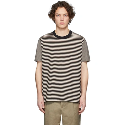 Joseph Beige Combo Stripe T-shirt In 0162 Camel