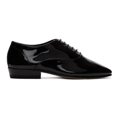 Saint Laurent Smoking Patent-leather Oxford Shoes In Black