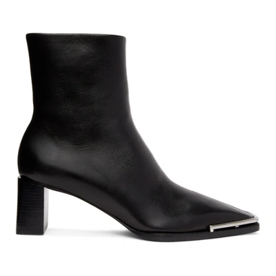 Alexander Wang Mascha Glossed-leather Ankle Boots In 001 Black