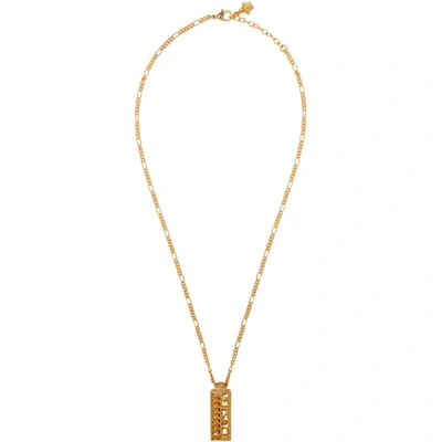 Versace Gold Logo Necklace In D00h Gold