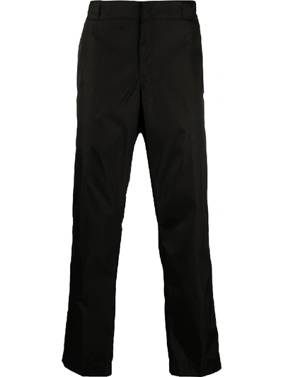 Prada Mid-rise Tailored Trousers In Schwarz