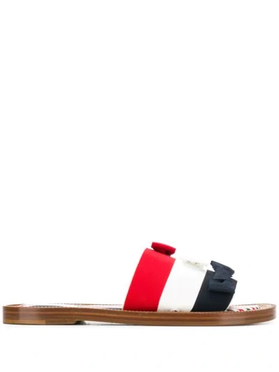 Thom Browne Rwb Bow-detail Sandals In Red