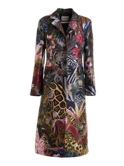 Roberto Cavalli Jungle Patterned Coat In Multicolour