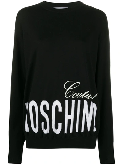 Moschino Couture Over Sweatshirt With Maxi Print In Black