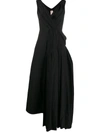 Marni Gathered Drape Detail Dress In Black