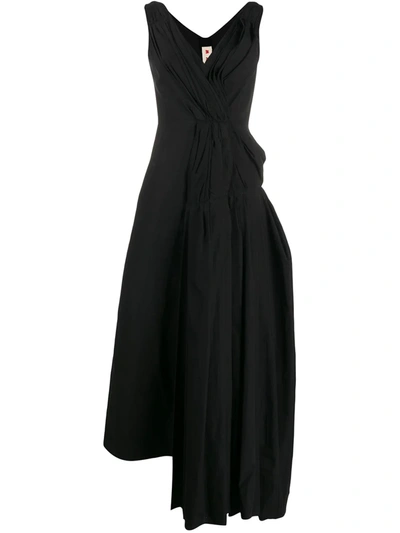 Marni Gathered Drape Detail Dress In Black