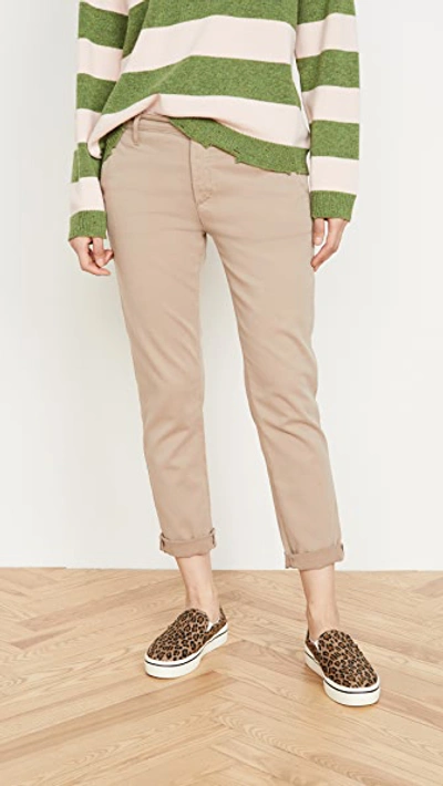 Ag Caden Crop Twill Trousers In Parched Trail