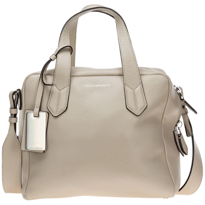 Emporio Armani Women's Leather Handbag Shopping Bag Purse In Grey