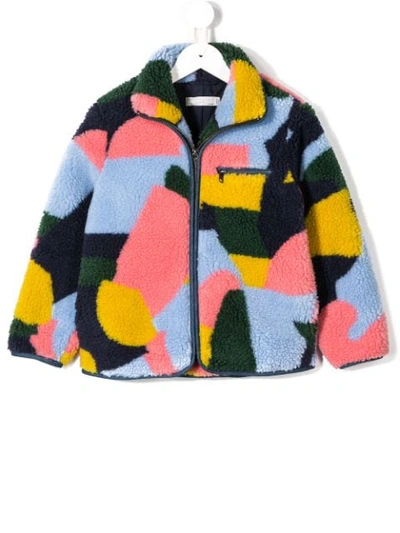 Stella Mccartney Kids' Girl's Plush Colorblock Jacket In Multi