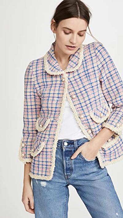 The Marc Jacobs Frayed Checked Cotton-tweed Jacket In Ivory