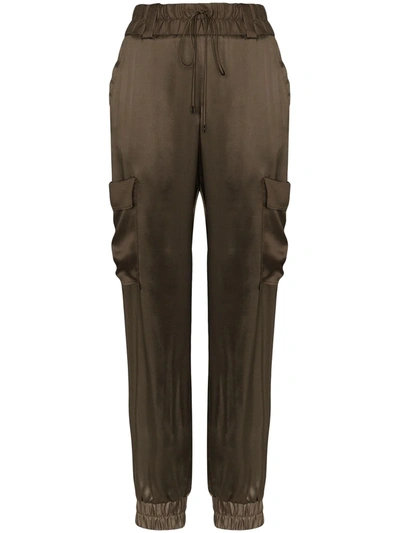 Tom Ford Cargo Style Track Trousers In Army Green