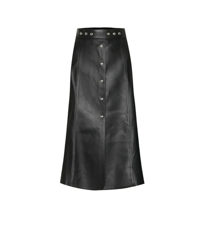 Prada Leather Skirt In Black