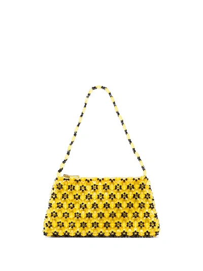 Shrimps Dawson Beaded Baguette Bag In Yellow