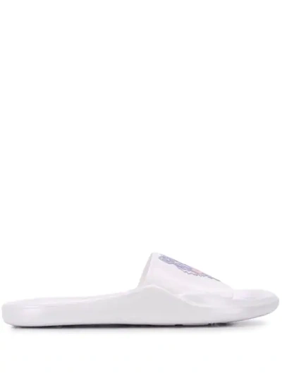 Kenzo 10mm Pool Iridescent Rubber Slide Sandal In White
