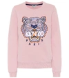 Kenzo Tiger Embroidered Cotton Sweatshirt In Pink