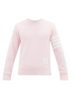 Thom Browne Intarsia Stripes Cotton Sweatshirt In Light Pink