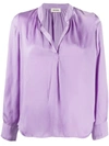 Zadig & Voltaire Tink Satin Tunic Top In Mauve