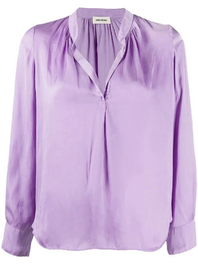 Zadig & Voltaire Tink Satin Tunic Top In Mauve