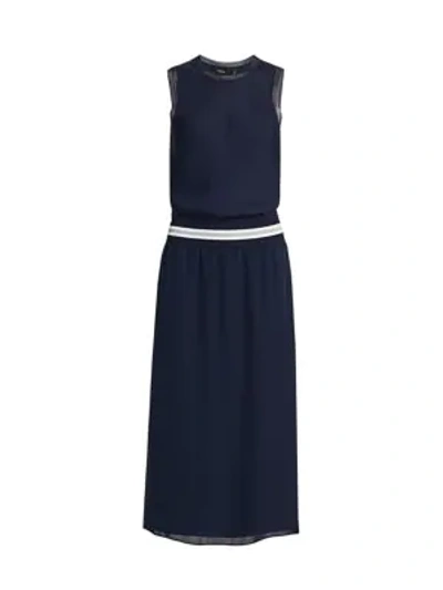 theory blue silk dress Theory dress silk size S Blue lavender soft