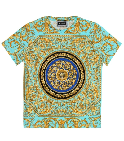 Versace Kids' Boy's Barocco Print Short-sleeve Tee In Multicoloured