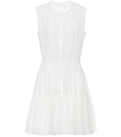 Chloé Broderie Anglaise Fit-and-flare Dress In White