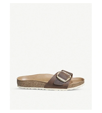 Birkenstock Madrid Big Buckle Leather Sandals In Cognac