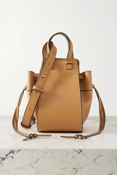 Loewe Hammock Mini Leather Shoulder Bag In Tan