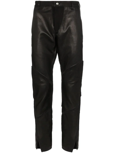 Sulvam Leather-panelled Trousers In Black