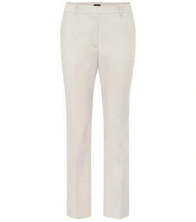 Joseph Coleman Cotton-blend Slim-leg Trousers In Grey