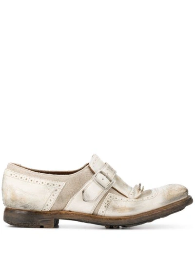 Church's Shanghai W Distressed Leather Loafers In Ivory