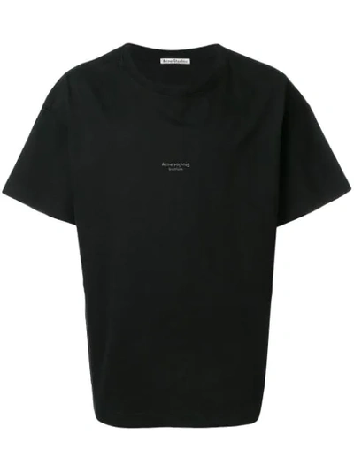 Acne Studios Black Distressed Logo T-shirt
