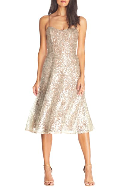 dress the population white sequin dress