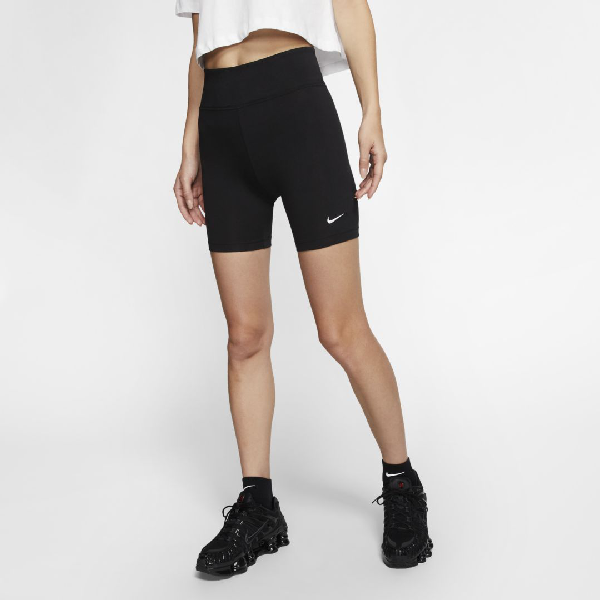 Nike Plus Size Sportswear Leg-a-see Shorts In Black/black/white | ModeSens