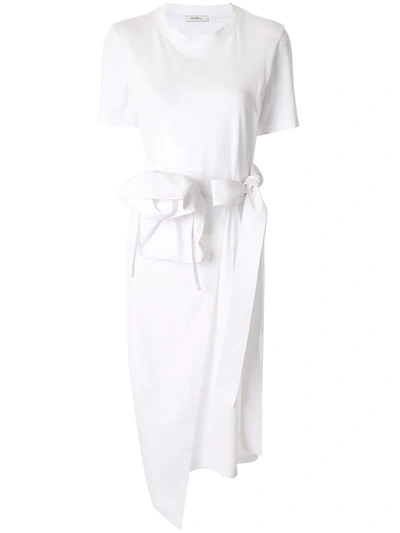Goen J Tie Waist T-shirt Dress In White