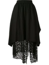 Goen J Overlay Mesh Lace Skirt In Black