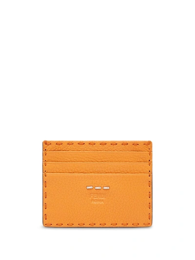 Fendi Business Card Holder In Orange